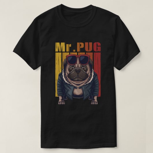 de heer Pug T-shirt (Design voorkant)