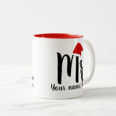 de heer Red Santa Tweekleurige Koffiemok (Voorkant rechts)