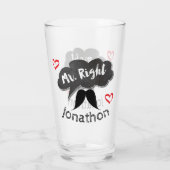 De heer Right Groom Wedding Funny Glas (Achterkant)