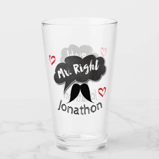 De heer Right Groom Wedding Funny Glas (Voorkant)