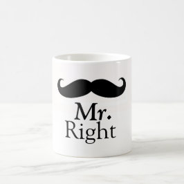 De heer Right mok Coffee mok voor hem