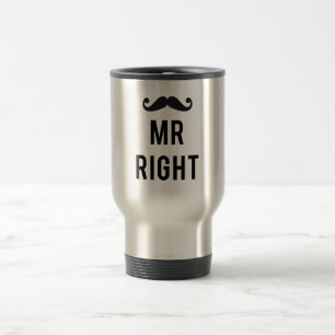 De heer right text design met snor reisbeker