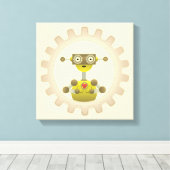 de heer Robot met steampunk Gear Heart Canvas Prin (Insitu (Houten vloer))