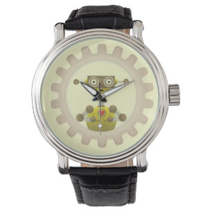 de heer Robot met steampunk Gear Heart Horloge