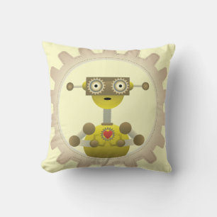 de heer Robot met steampunk Gear Heart Pillow Kussen