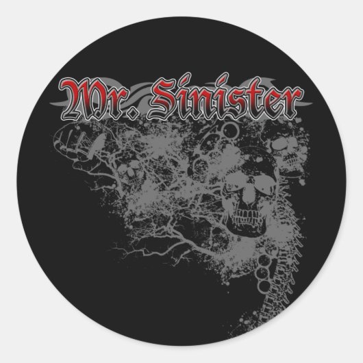 de heer sinister Sticker (Voorkant)