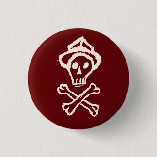 de heer Skullington - Bloody Red Ronde Button 3,2 Cm