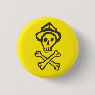 de heer Skullington - Lemon Yellow Ronde Button 3,2 Cm