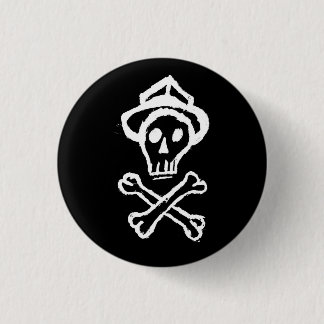 De heer Skullington - Night Black Ronde Button 3,2 Cm