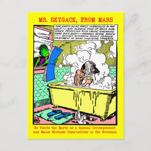 De heer Skygack Observes a Man Bathing Briefkaart (Voorkant)