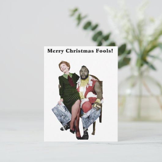 De heer T en Nancy Reagan Christmas Kaart (Staand voorkant)