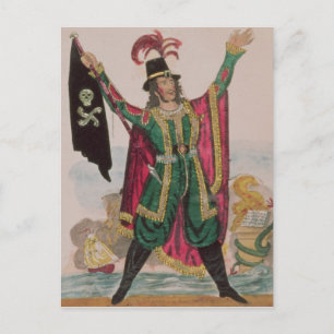 De heer T.P.Cooke in de rol van de vliegende Neder Briefkaart