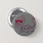 de heer Turtle Monster Ronde Button 5,7 Cm (Voorkant /achterkant)