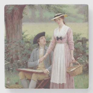 De heer van Burleigh en zijn geliefde Stenen Onderzetter