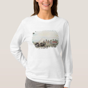 de heer White, Harris en Laing met een partij T-shirt