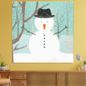 de heer Winter Snowman Canvas Afdruk (Insitu (Woonkamer))