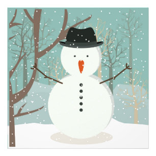 de heer Winter Snowman Foto Afdruk