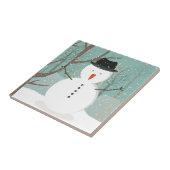 de heer Winter Snowman Tegeltje (Zijkant)