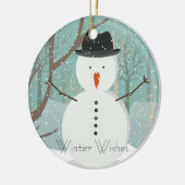 de heer Winter Wish Snowman Ornament Round (Links)