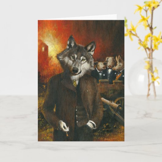 de heer Wolf en de drie varkenskaartjes Kaart (Gele Bloem)