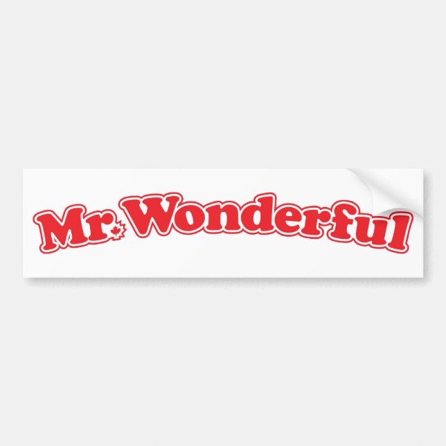 De heer Wonderful Bumpersticker (Voorkant)