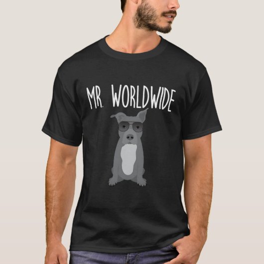 de heer Worldwide Pitbull T-shirt (Voorkant)