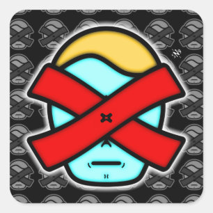 De heer X - Anonymous mysterous person v2.1 Square Vierkante Sticker