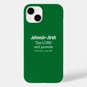 De Heer zal de Bijbel Verse Dark Green Case-Mate iPhone 14 Hoesje