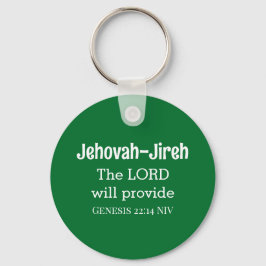 De Heer zal de Bijbel Verse Dark Green Sleutelhanger