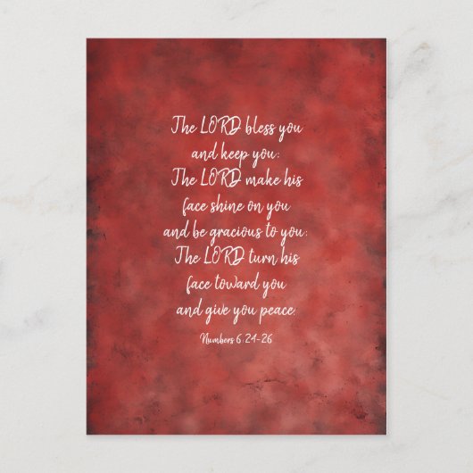 De Heer zegene u en houdt u aan bijbelstudie Briefkaart (Voorkant)