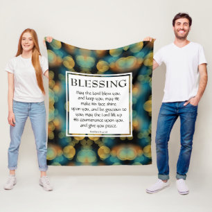 DE HEER ZEGENE U Numeri 6:24-26 BLAUW Fleece Deken