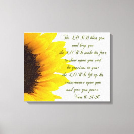 De Heer zegene u.../ Zonnebloem Canvas Afdruk (Voorkant)