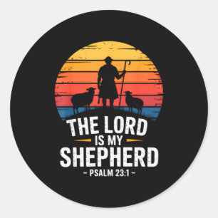 De Heere Is Mijn Herder Psalm 23_1 Bijbelvers  Ronde Sticker