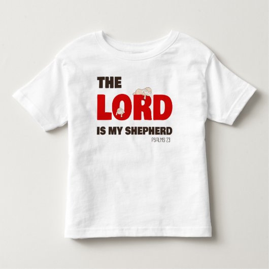 De Heere is mijn Herder Psalmen 23 Christelijk Gel Kinder Shirts (Voorkant)