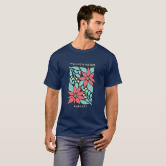 De Heere Is Mijn Licht – Psalm 27:1 Bloemige Kerst T-shirt