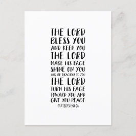 De Heere zegene u en behoede u; Numeri 6:24-26 Briefkaart