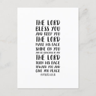 De Heere zegene u en behoede u, Numeri 6:24-26 Briefkaart
