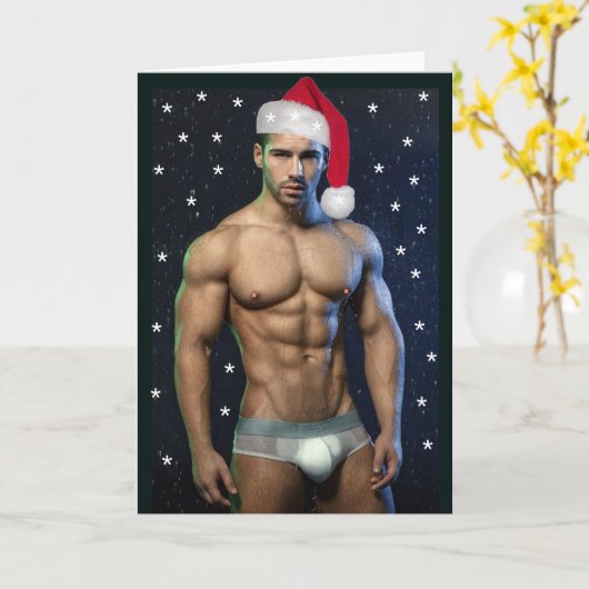 De heerlijkste jager op de kerstkerstman kaart (Gele Bloem)