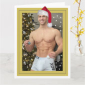 De heerste jachthaven op de planeet! Kerstkerstman Kaart (Gele Bloem)