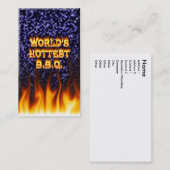 De heetste BBQ brand en vlammenblauwe marmer ter w Visitekaartje (Voorkant / Achterkant)