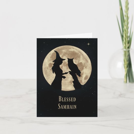 De heidense Keltische Heks en Uil Samhain van Kaart (Voorkant)