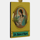 De heilige Agnes van Rome (BK 006) Verguld Banner Ornament (Rechts)