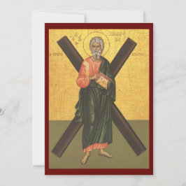 De heilige Andreas, icoon van de apostel, gebedska Feestdagenkaart