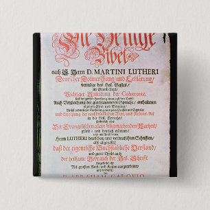 De Heilige Bijbel, Vol. I., 1681 Vierkante Button 5,1 Cm
