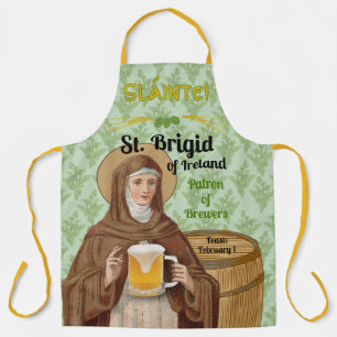 De heilige Brigid van Ierland en haar biervat Schort
