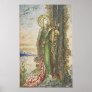 De heilige Cecilia van Gustav Moreau Poster