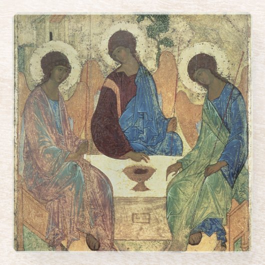 De Heilige Drievuldigheid, 1420 Glazen Onderzetter (Voorkant)