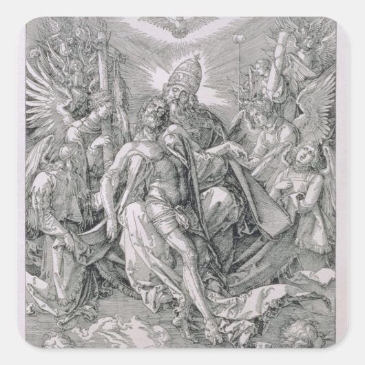 De Heilige Drievuldigheid, pub. 1511 Vierkante Sticker (Voorkant)