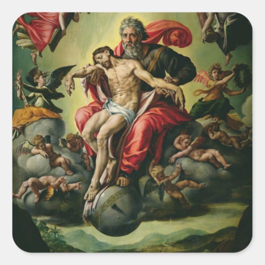 De Heilige Drievuldigheid Vierkante Sticker (Voorkant)
