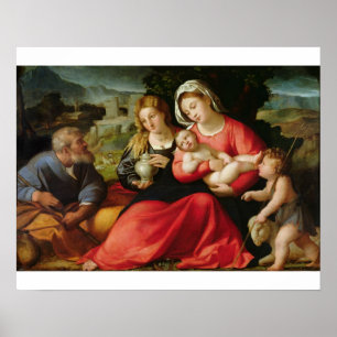 De Heilige Familie, c.1508-12 (olie op canvas) Poster